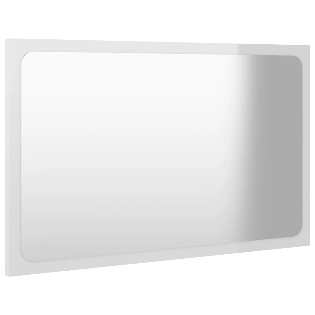vidaXL Kúpeľňové zrkadlo, lesklé biele 60x1,5x37 cm, kompozitné drevo