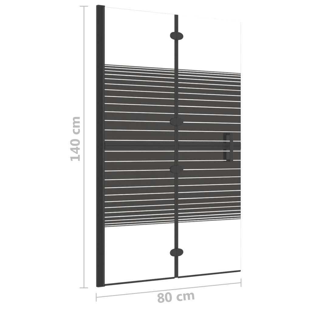 vidaXL Skladací sprchový kút ESG 80x140 cm čierny