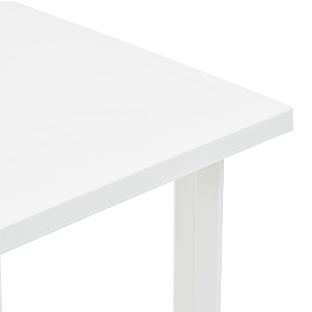 vidaXL Záhradný stôl, biely 80x75x72 cm, plast