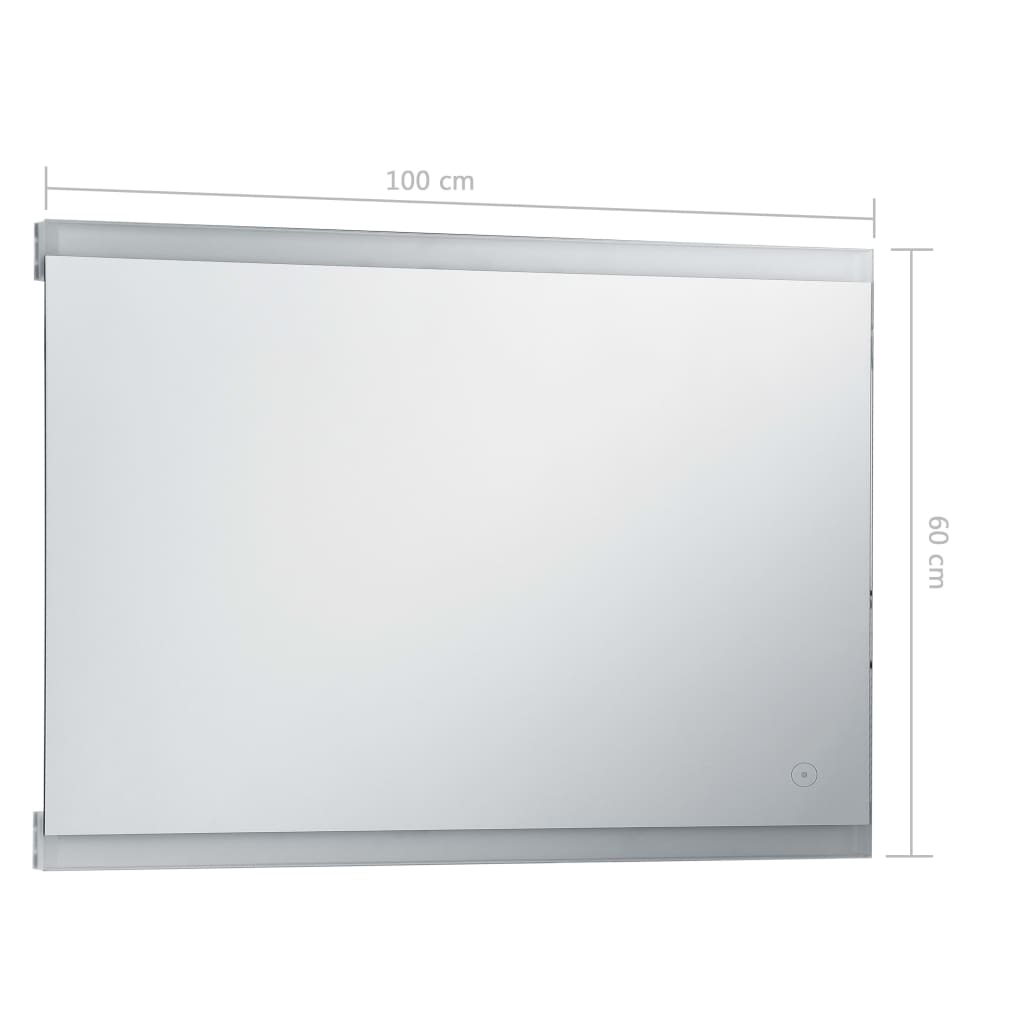 vidaXL Kúpeľňové nástenné zrkadlo s LED a dotykovým senzorom 100x60 cm