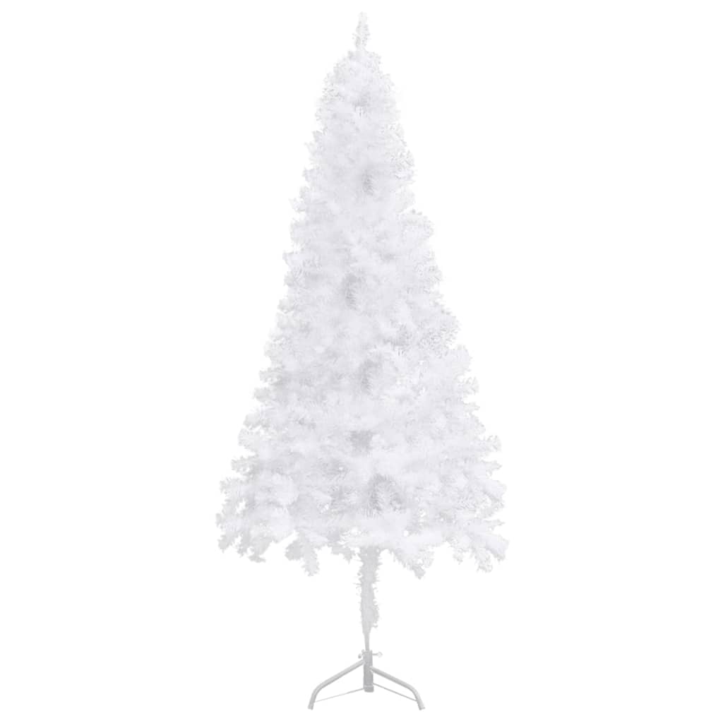 vidaXL Rohový umelý vianočný stromček biely 210 cm PVC