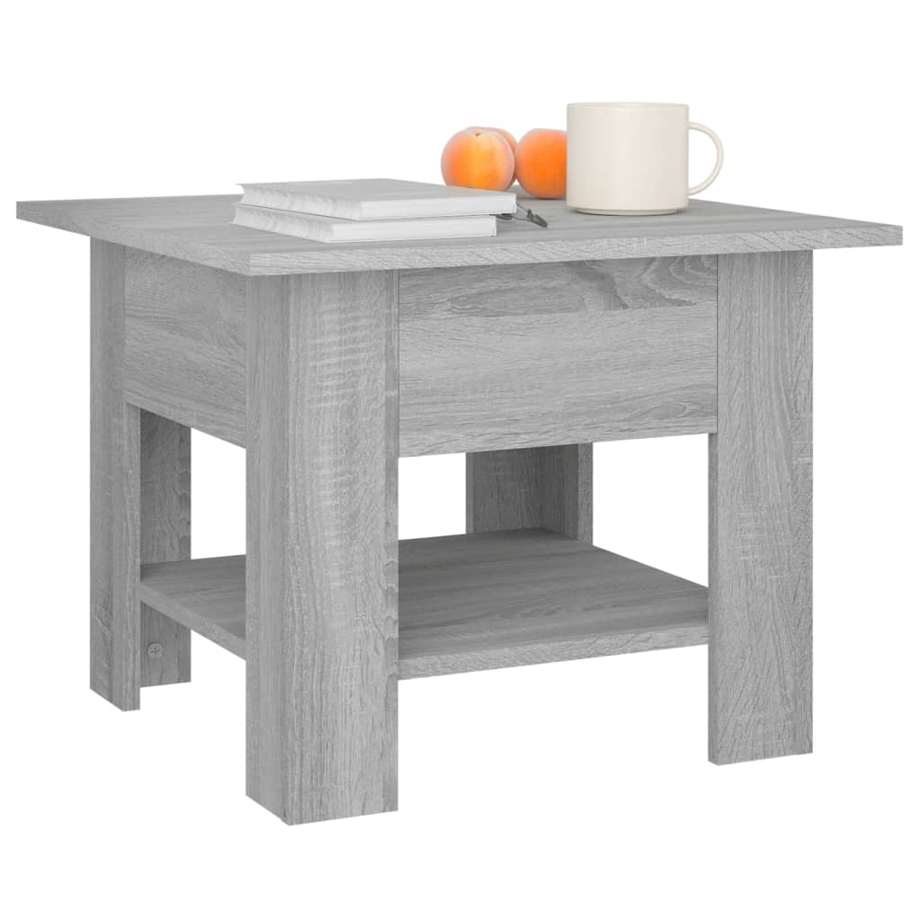 vidaXL Konferenčný stolík sivý dub sonoma 55x55x42 cm drevotrieska