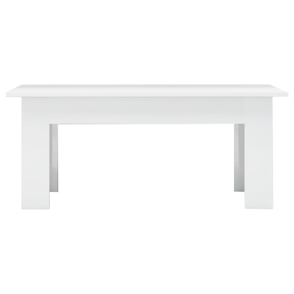 vidaXL Konferenčný stolík lesklý biely 100x60x42 cm drevotrieska