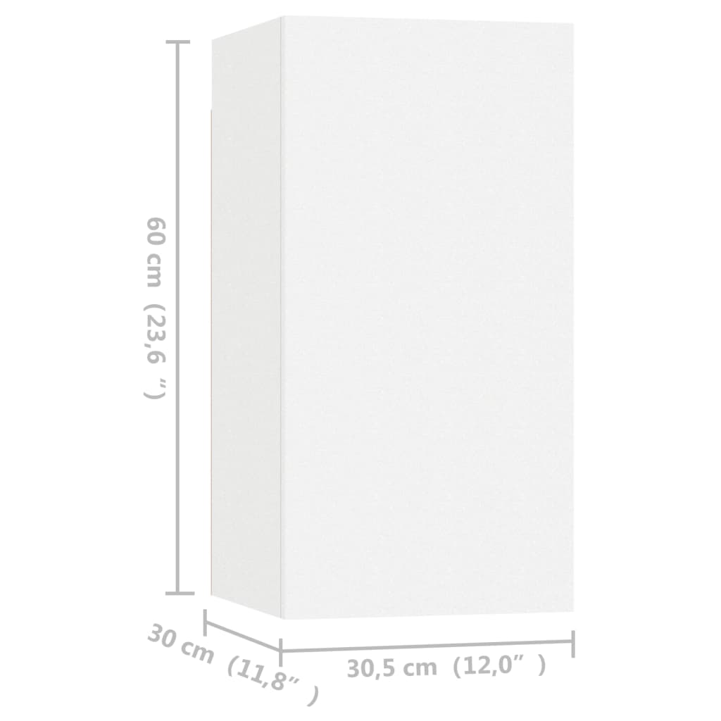 vidaXL TV skrinky 2 ks, biele 30,5x30x60 cm, kompozitné drevo