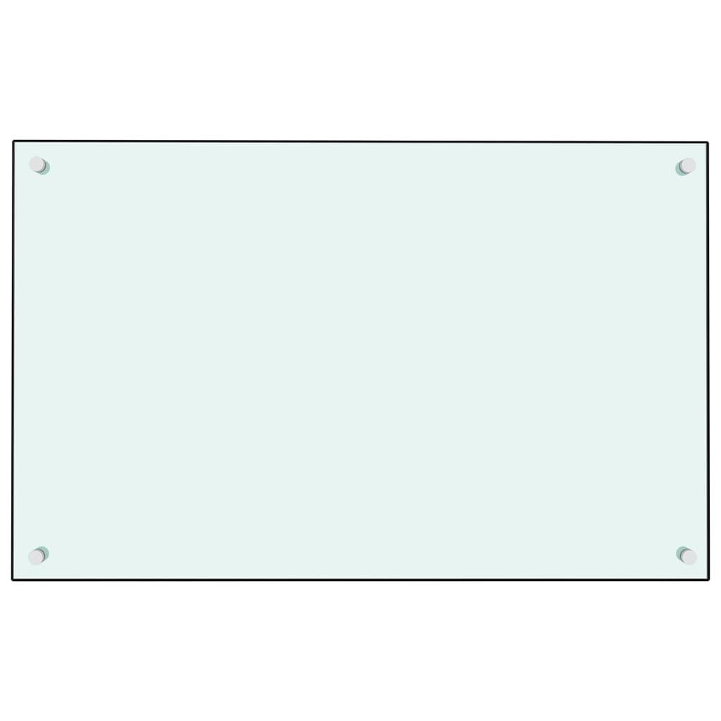 vidaXL Kuchynská zástena, biela 80x50 cm, tvrdené sklo