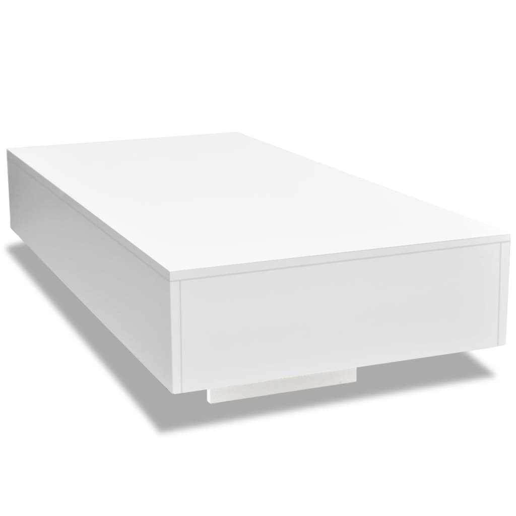vidaXL Konferenčný stolík, lesklý, biely