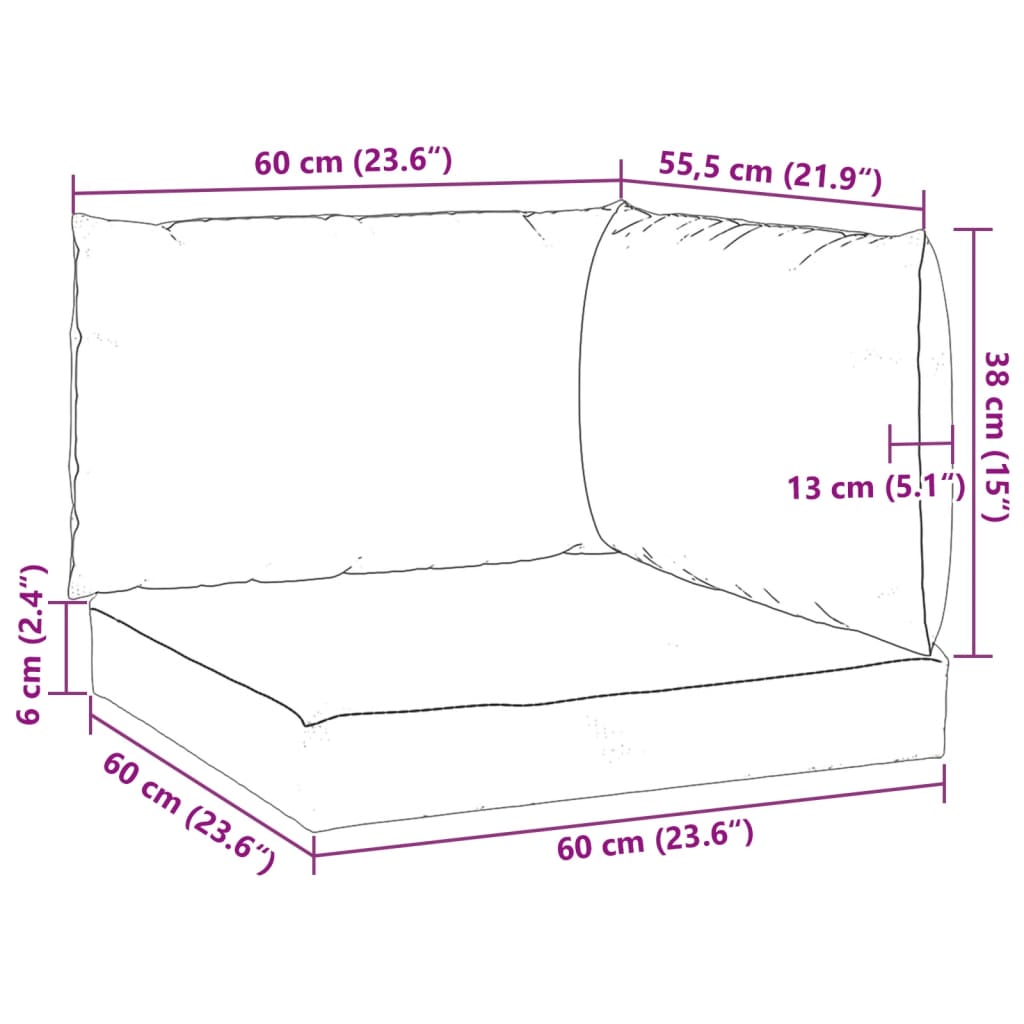 vidaXL Podložky na paletový nábytok 3 ks, krémové, oxfordská látka