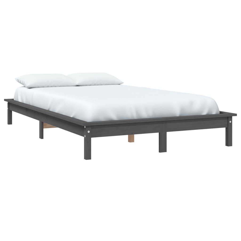 vidaXL Rám postele sivý masívna borovica 140x200 cm