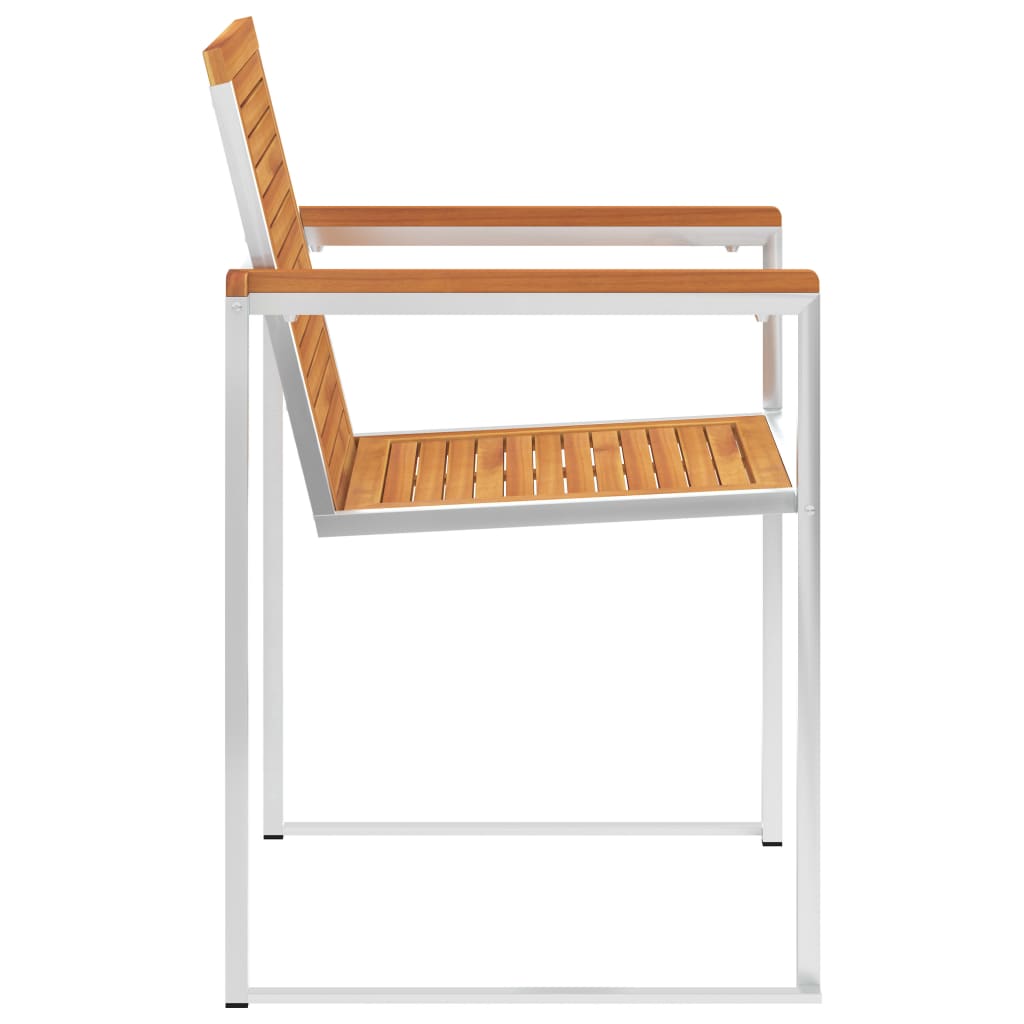 vidaXL Záhradné stoličky 2 ks akáciový masív a nehrdzavejúca oceľ