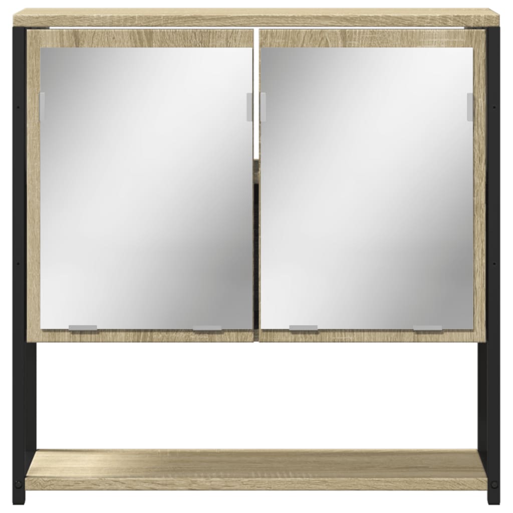 vidaXL Kúpeľňová skrinka so zrkadlom sonoma 60x16x60cm kompozit. drevo