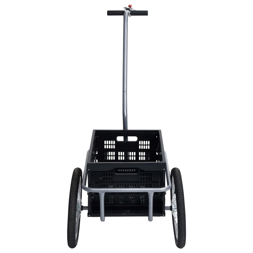 vidaXL Nákladný vozík za bicykel s 50 l skladacím prepravným boxom čierny 150 kg