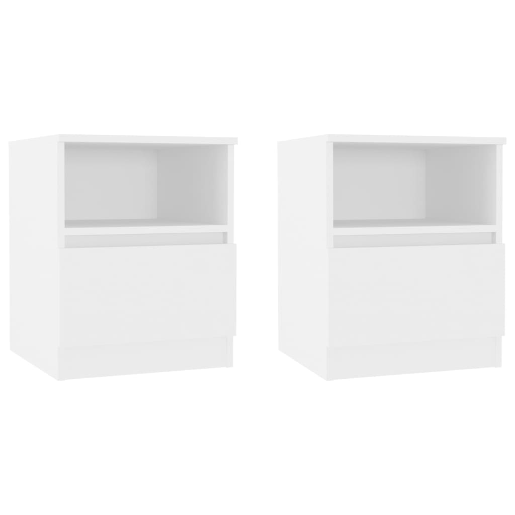 vidaXL Nočné stolíky 2 ks, biele 40x40x50 cm, kompozitné drevo