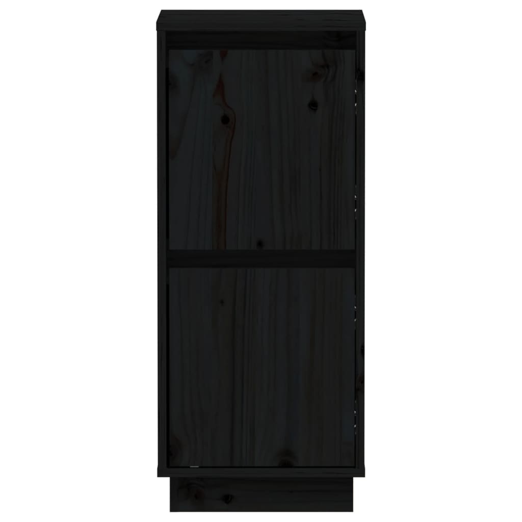 vidaXL Komoda, čierna 31,5x34x75 cm, borovicový masív