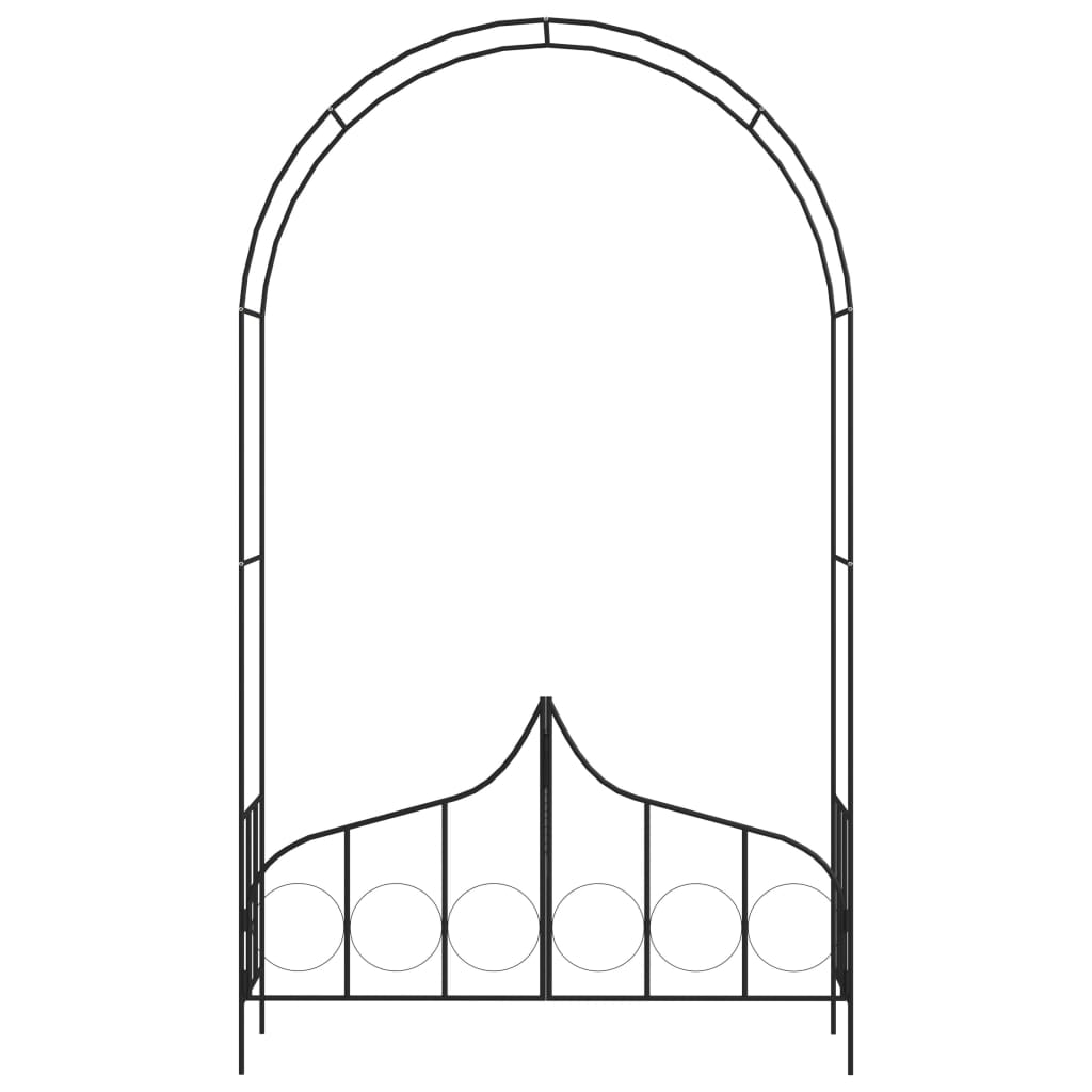 vidaXL Záhradná pergola s bránou čierna 138x40x238 cm železná