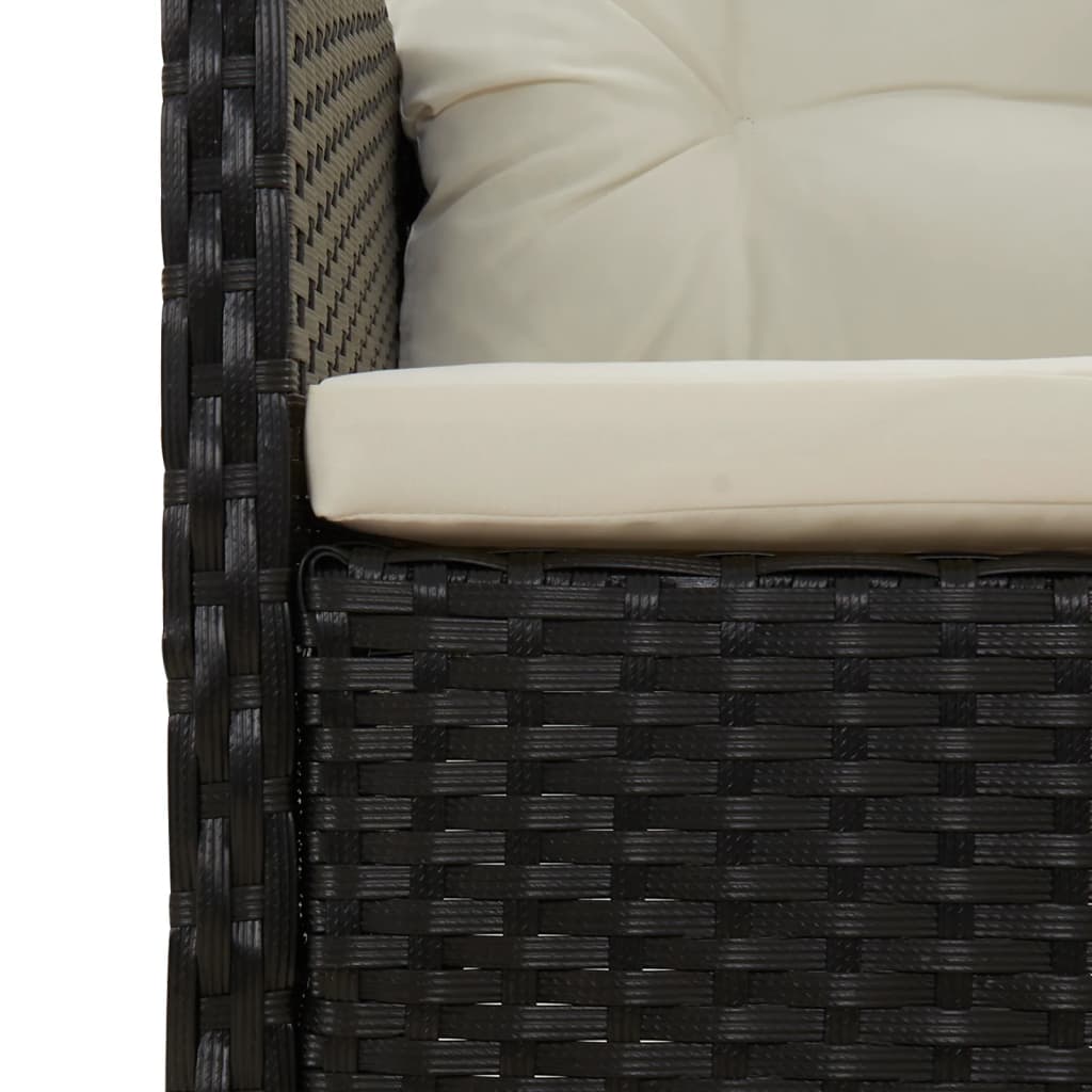 vidaXL 2-dielna záhradná sedacia súprava s vankúšmi čierna polyratan