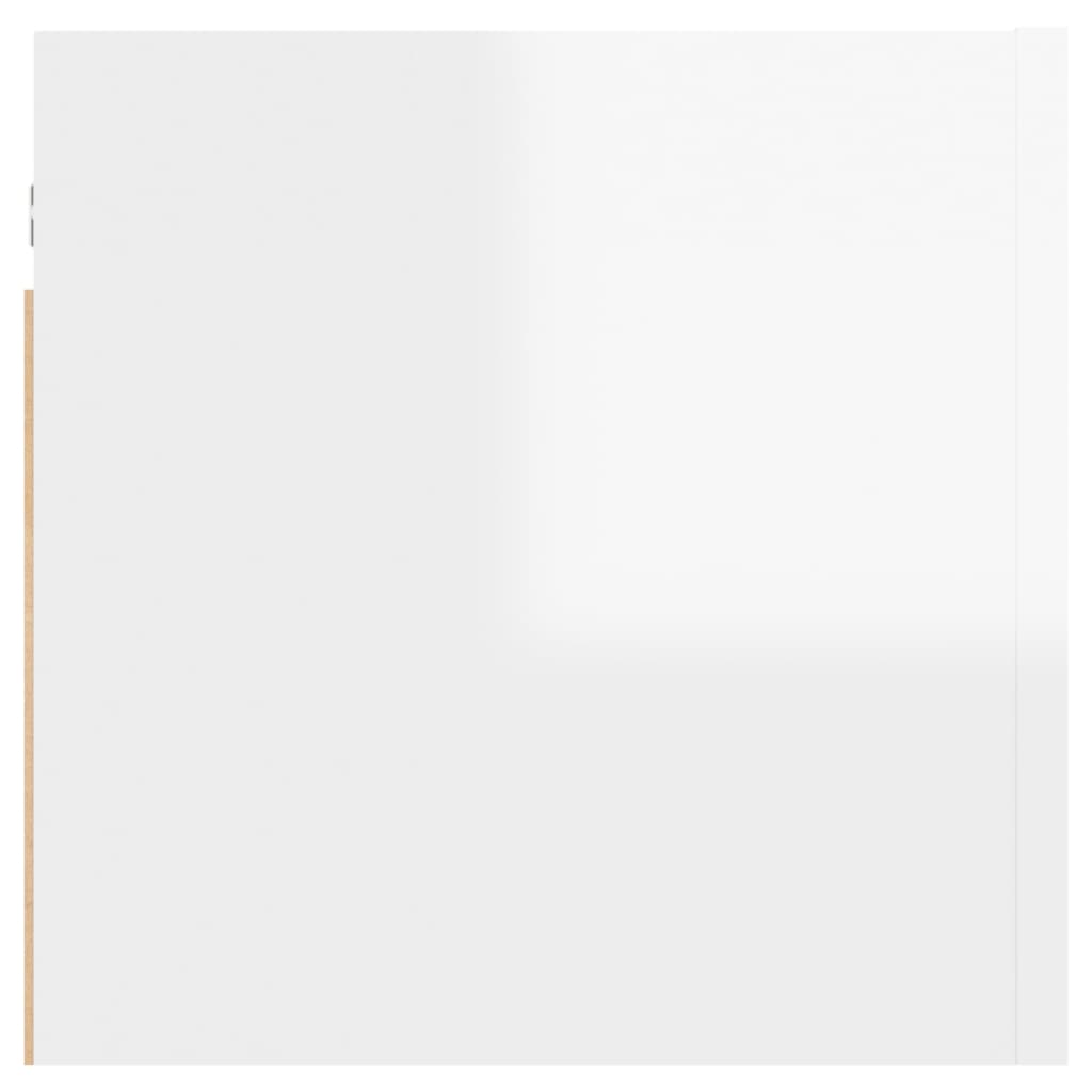 vidaXL Nočný stolík vysokolesklý biely 30,5x30x30 cm drevotrieska