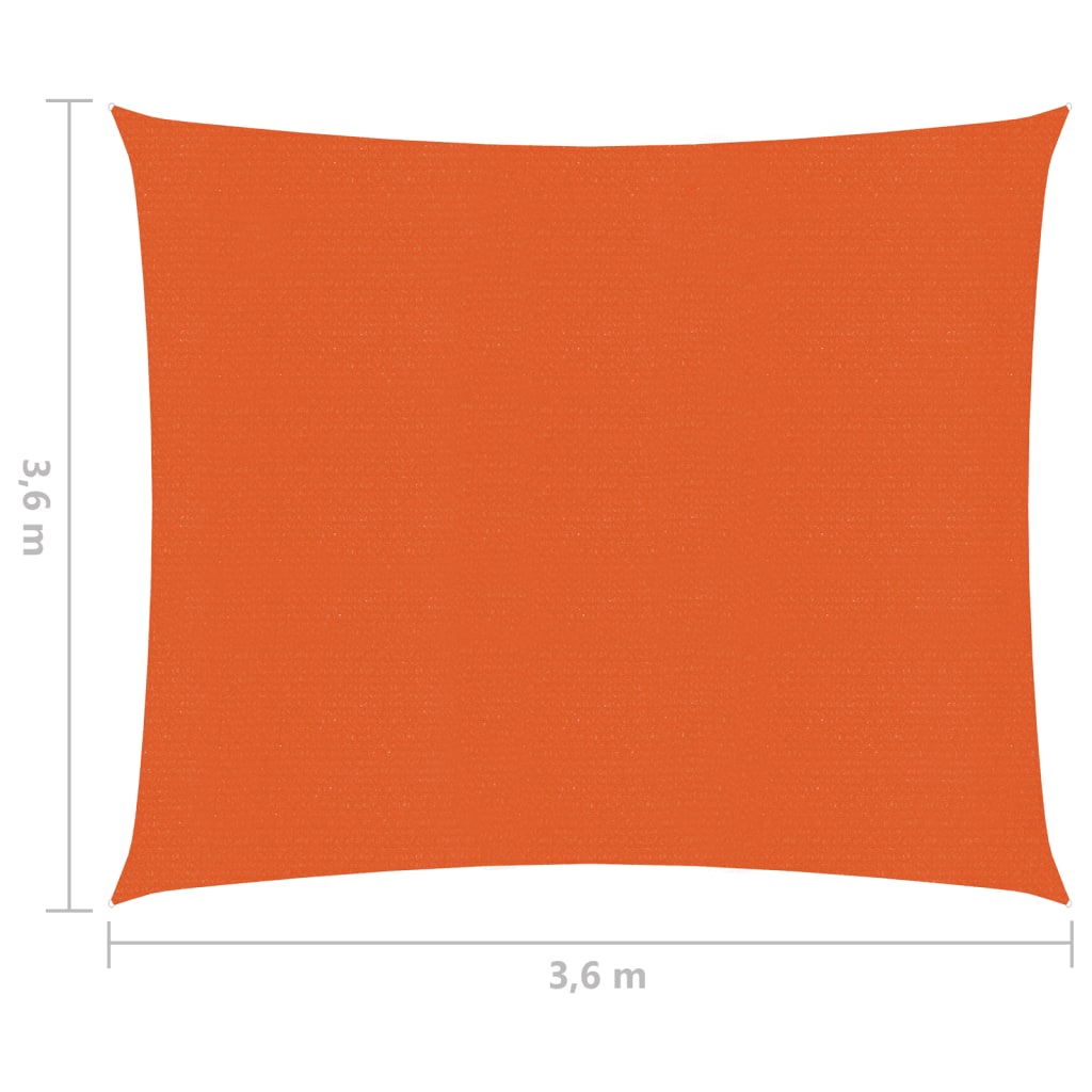 vidaXL Tieniaca plachta 160 g/m² oranžová 3,6x3,6 m HDPE