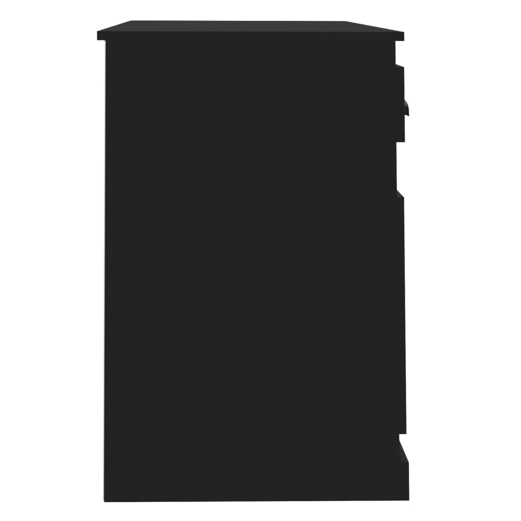 vidaXL Stolík so zásuvkami čierny 115x50x75 cm kompozitné drevo