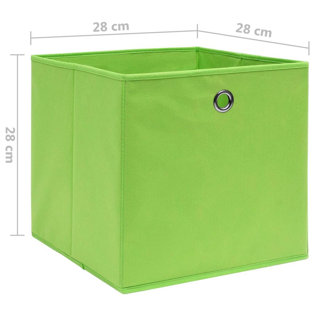 vidaXL Úložné boxy 10 ks, netkaná textília 28x28x28 cm, zelené