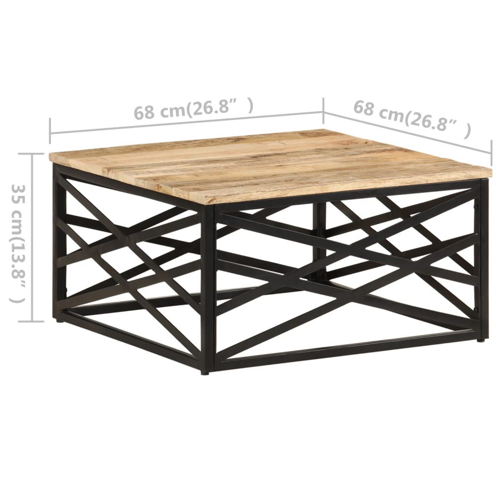 vidaXL Konferenčný stolík 68x68x35 cm, mangový masív