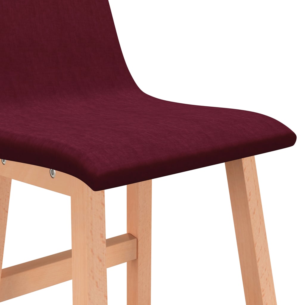vidaXL Barové stoličky 2 ks, vínovo červené, látka