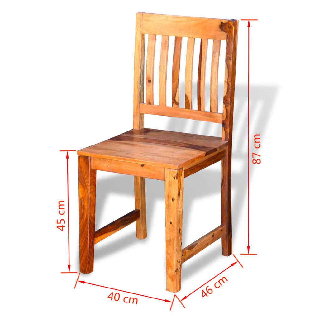 vidaXL Jedálenské stoličky, 6 ks, drevený masív sheesham