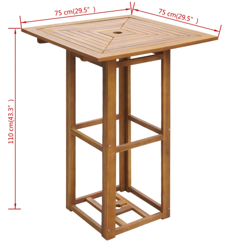 vidaXL 5-dielna súprava vonkajšieho barového nábytku akáciové drevo
