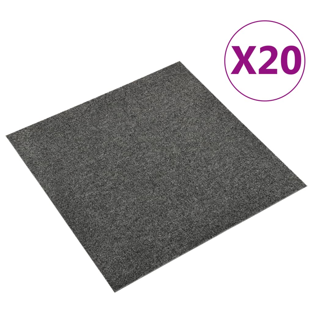 vidaXL Kobercové podlahové dlaždice 20 ks 5 m² 50x50 cm antracitové