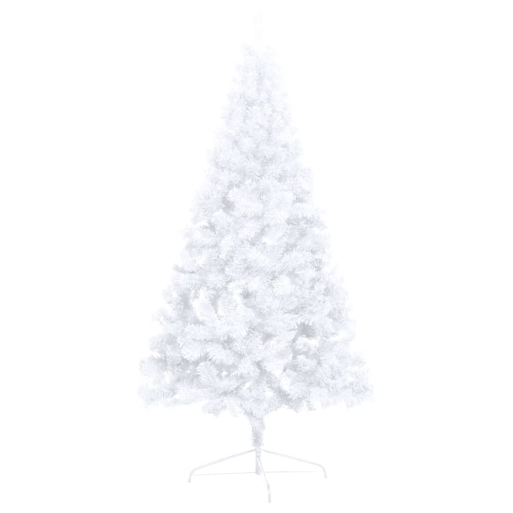 vidaXL Osvetlený umelý polovičný vianočný stromček+stojan 150 cm, PVC