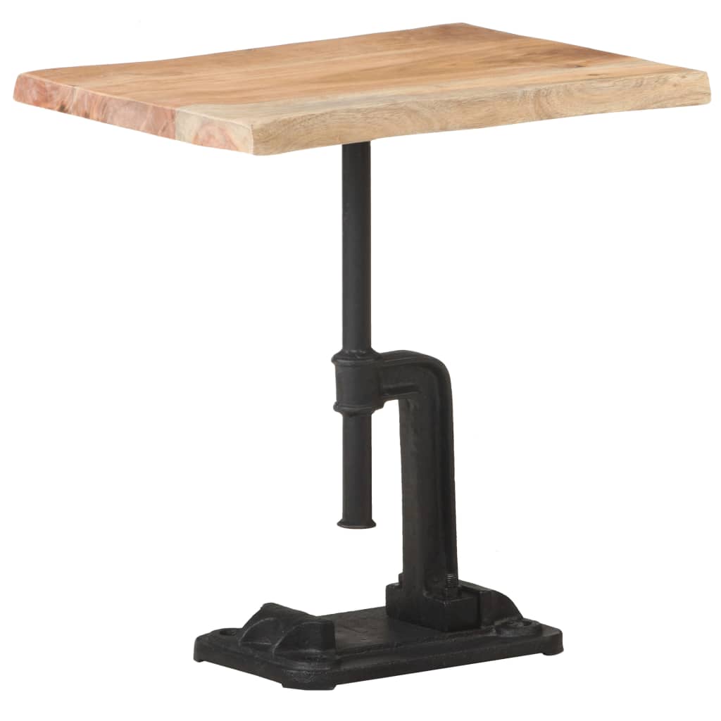 vidaXL Príručný stolík, prírodný 45x35x48 cm, akáciový masív a liatina