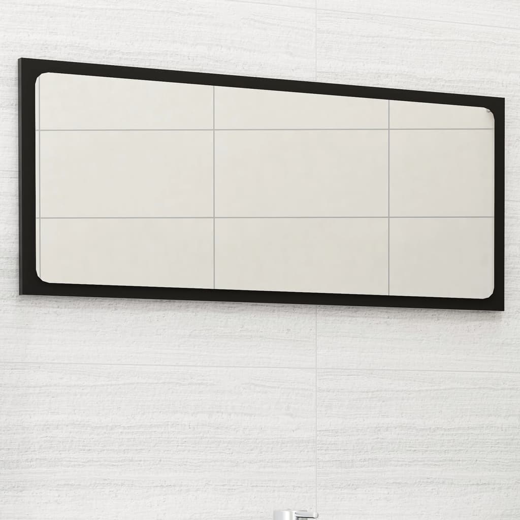vidaXL Kúpeľňové zrkadlo, čierne 80x1,5x37 cm, kompozitné drevo