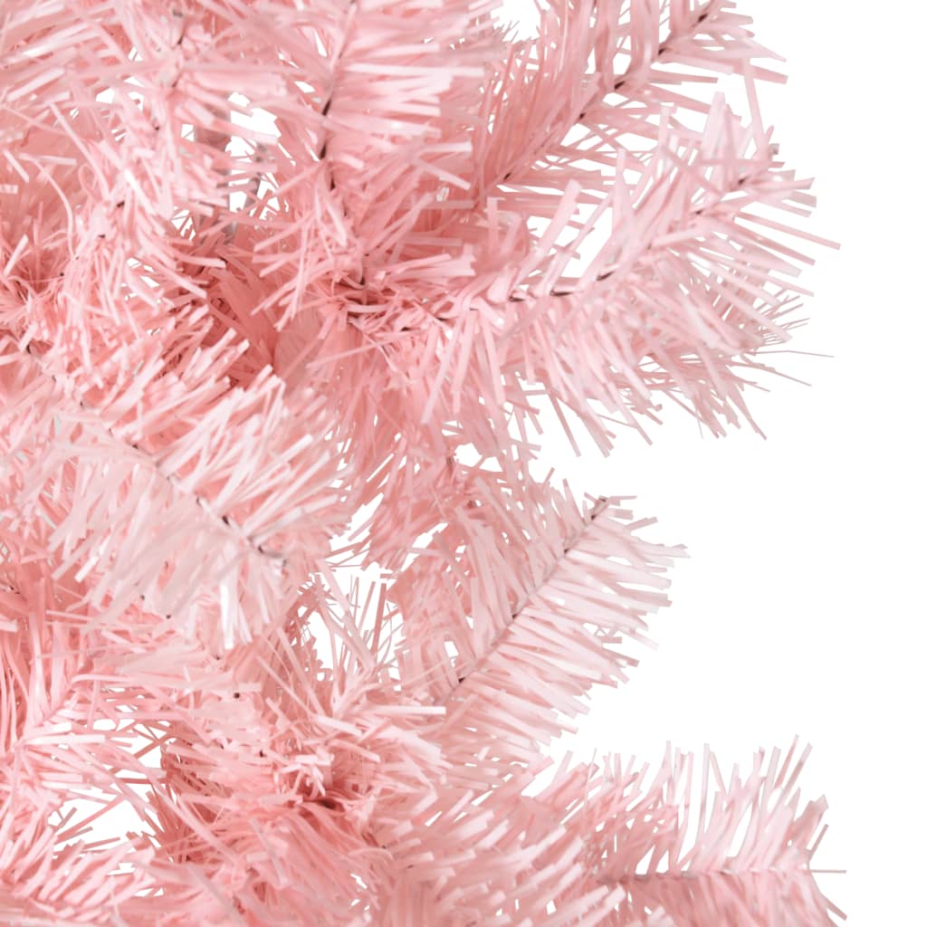 vidaXL Umelý vianočný polovičný stromček s podstavcom ružový 240 cm