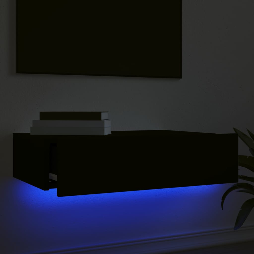 vidaXL TV skrinka s LED svetlami čierna 60x35x15,5 cm