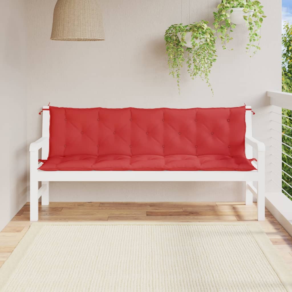 vidaXL Podložky na záhradnú lavičku 2 ks, červená, oxfordská látka