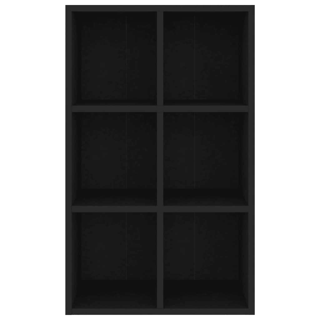vidaXL Knižnica/komoda, čierna 66x30x97,8 cm, kompozitné drevo