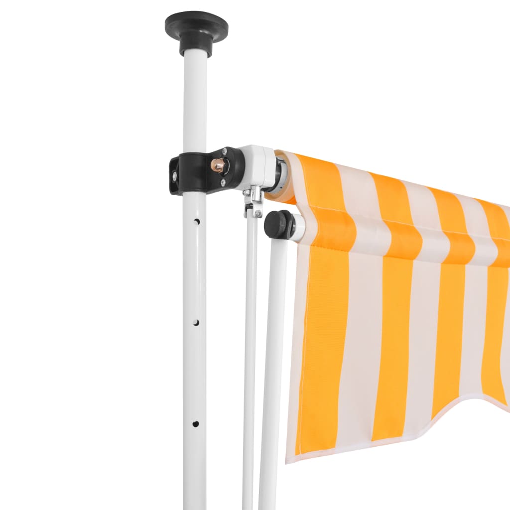 vidaXL Ručne zaťahovacia markíza 350 cm, oranžovo biele pásiky