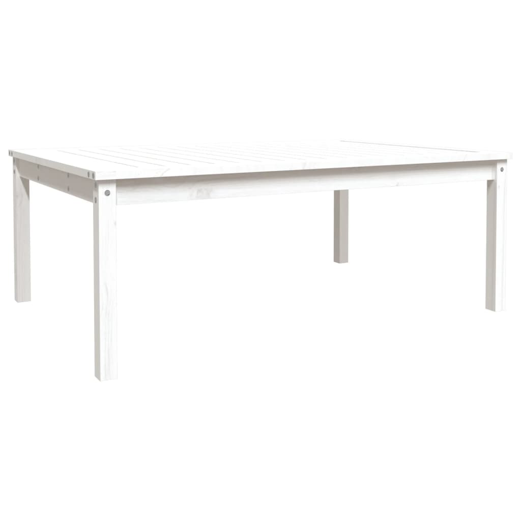 vidaXL Záhradný stolík biely 121x82,5x45 cm borovicový masív