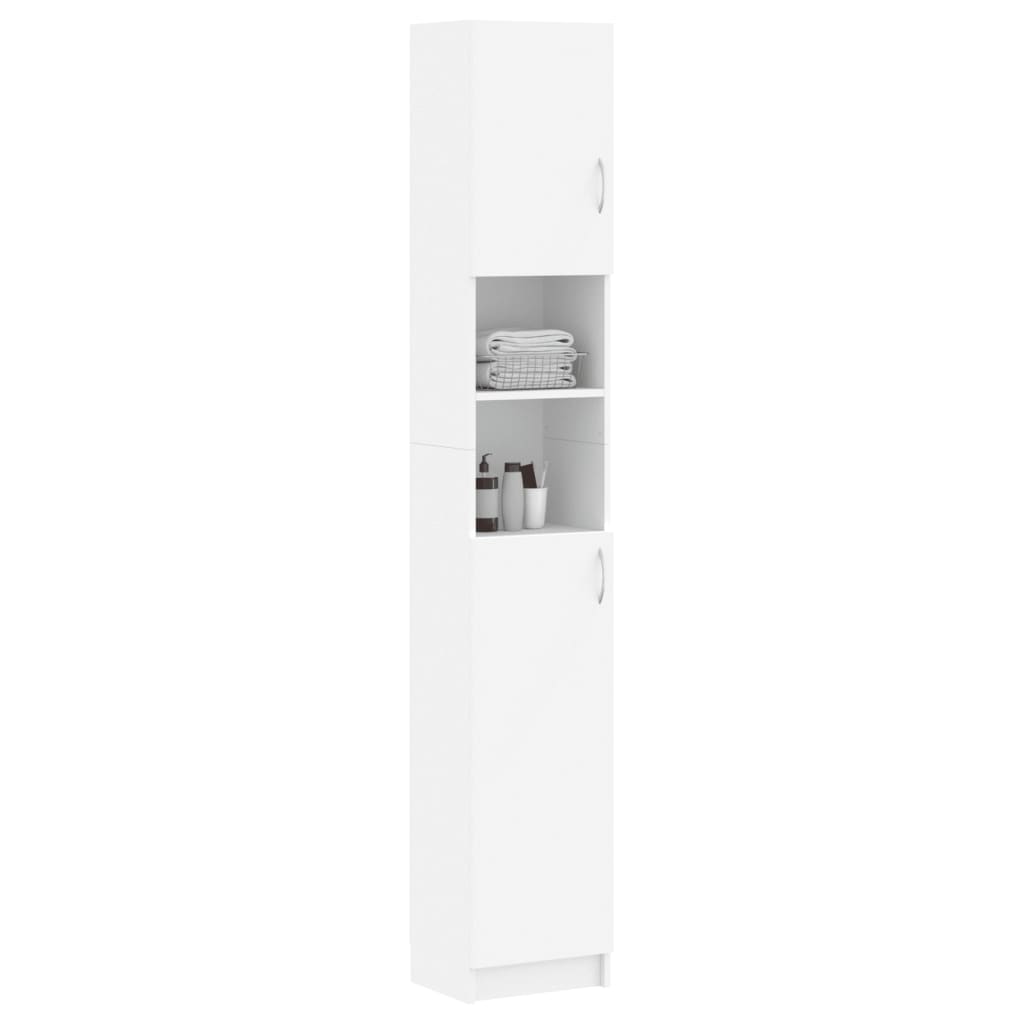 vidaXL Kúpeľňová skrinka, biela 32x25,5x190 cm, kompozitné drevo