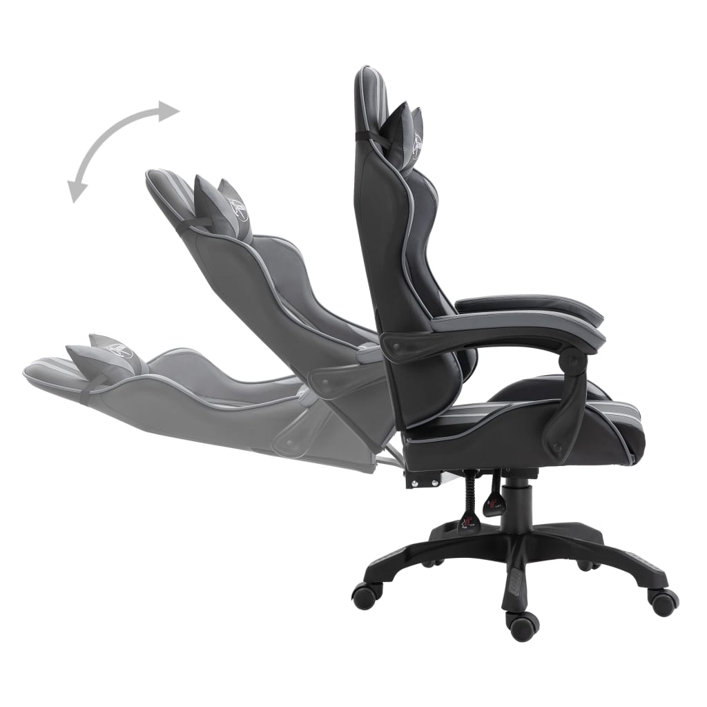 vidaXL Herná stolička, sivá, umelá koža
