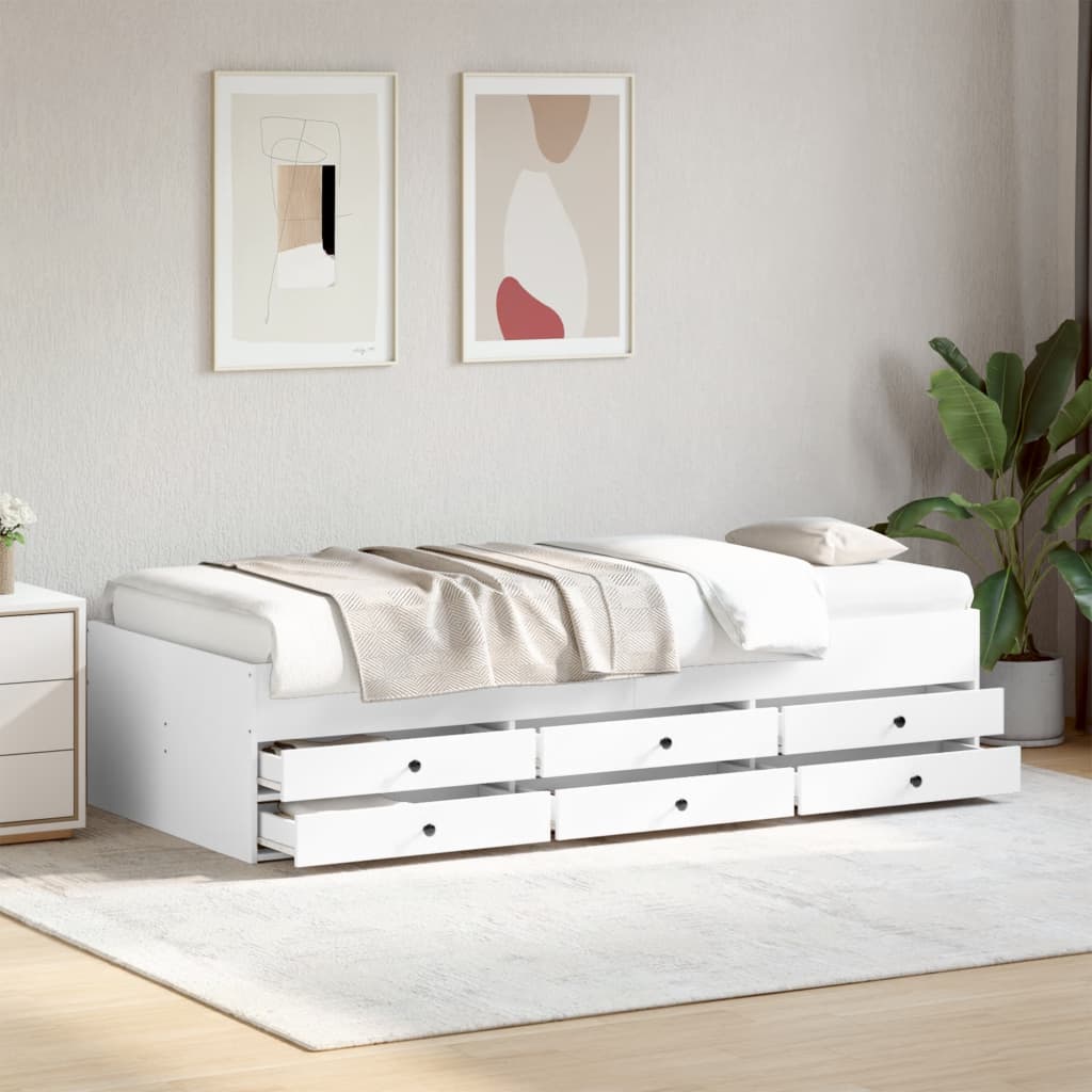 vidaXL Váľanda so zásuvkami bez matraca biela 75x190 cm