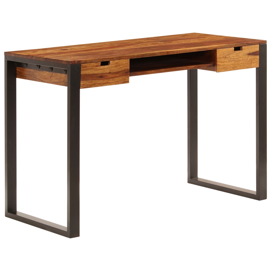 vidaXL Stôl z sheeshamového dreva a ocele 110x55x78 cm