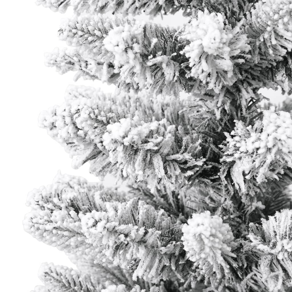 vidaXL Zasnežený umelý úzky vianočný stromček 150 cm PVC a PE