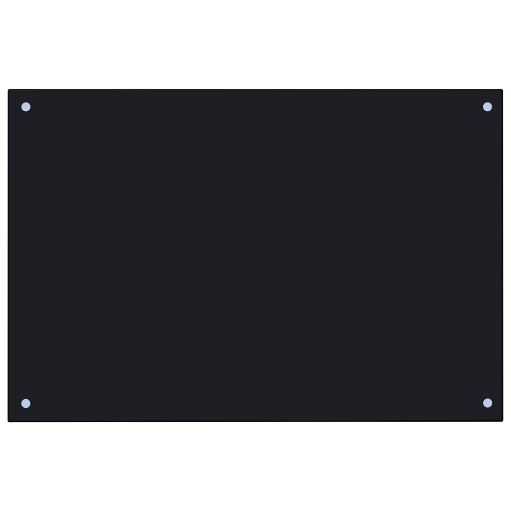 vidaXL Kuchynská zástena, čierna 90x60 cm, tvrdené sklo