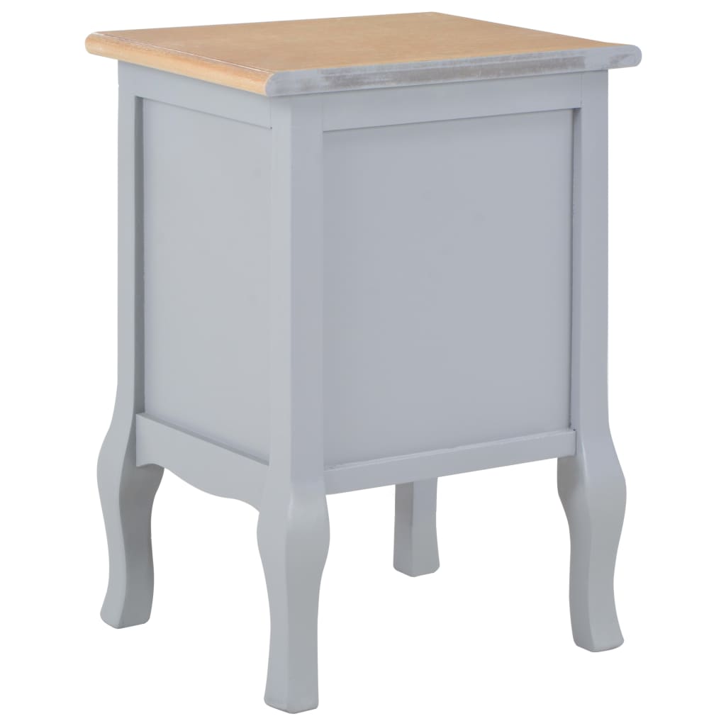 vidaXL Nočný stolík 2 ks, sivý 35x30x49 cm, MDF