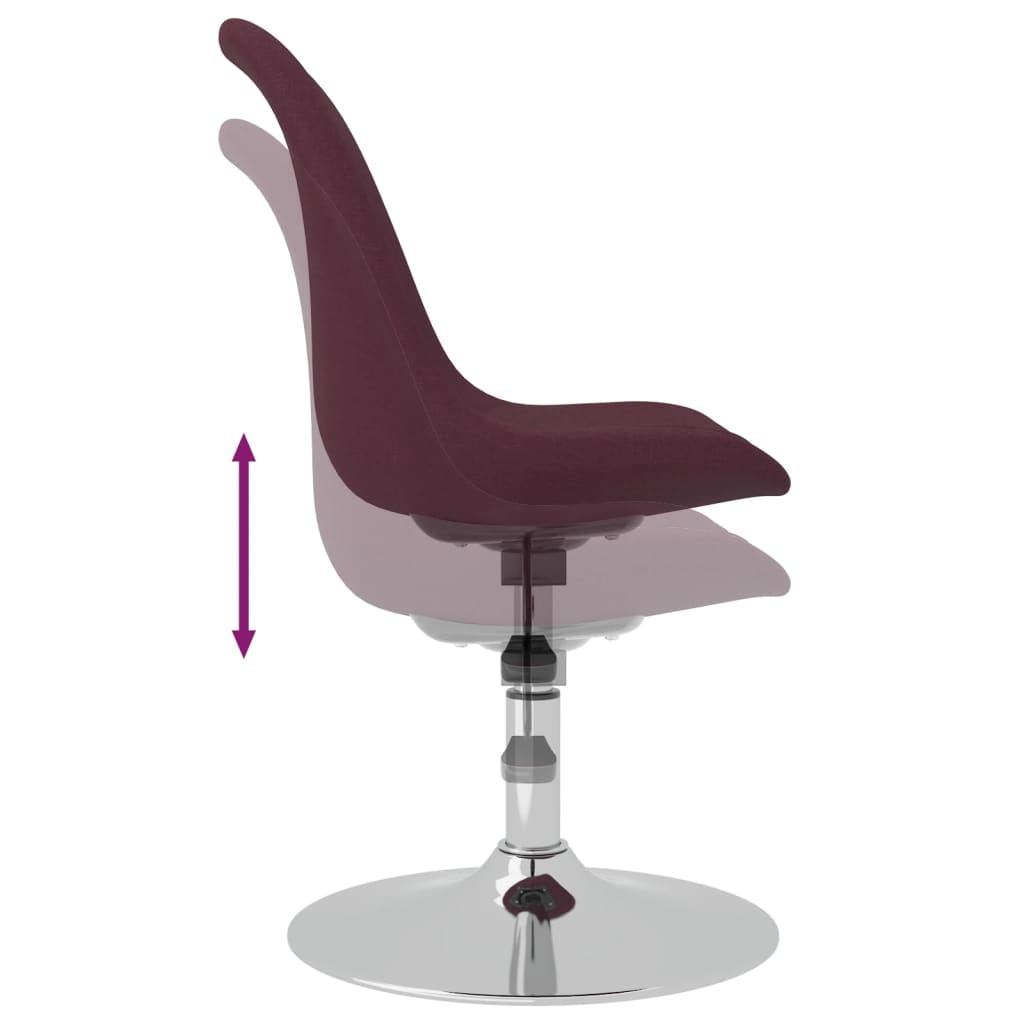 vidaXL Otočné jedálenské stoličky 6 ks fialové látkové