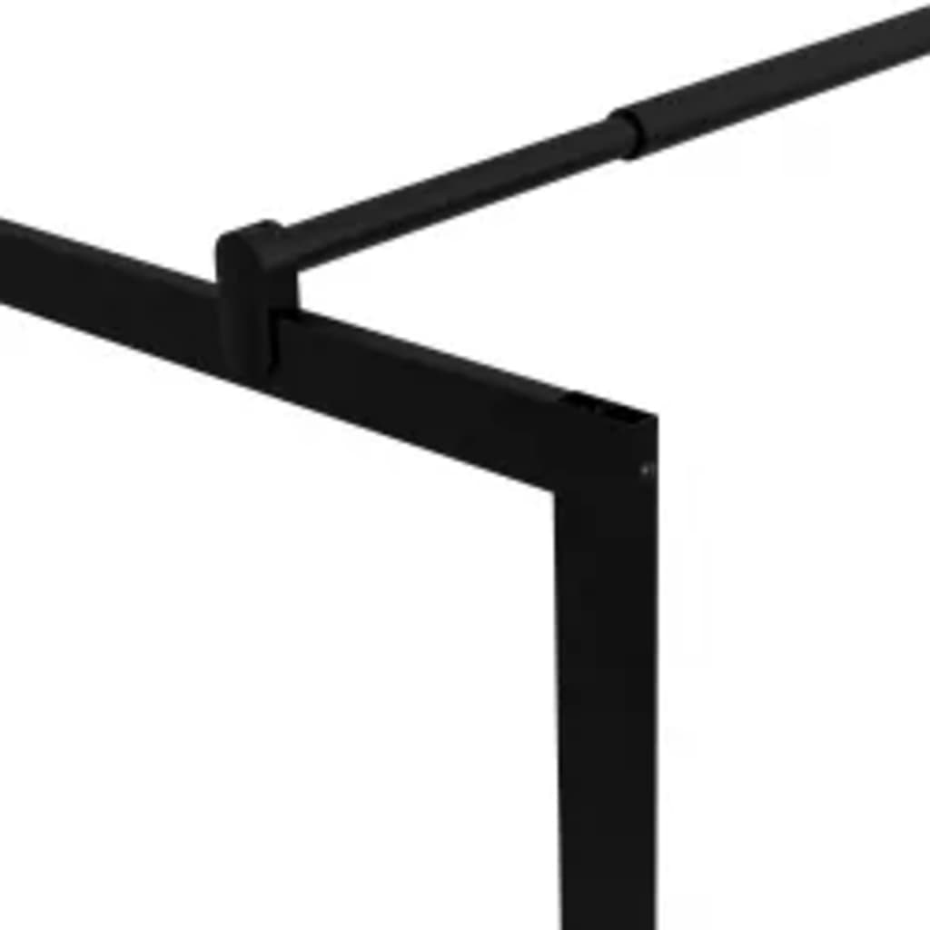 vidaXL Sprchová zástena s tvrdeným sklom čierna 115x195 cm