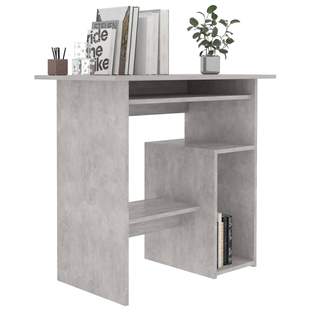 vidaXL Písací stôl, betónovo sivý 80x45x74 cm, drevotrieska