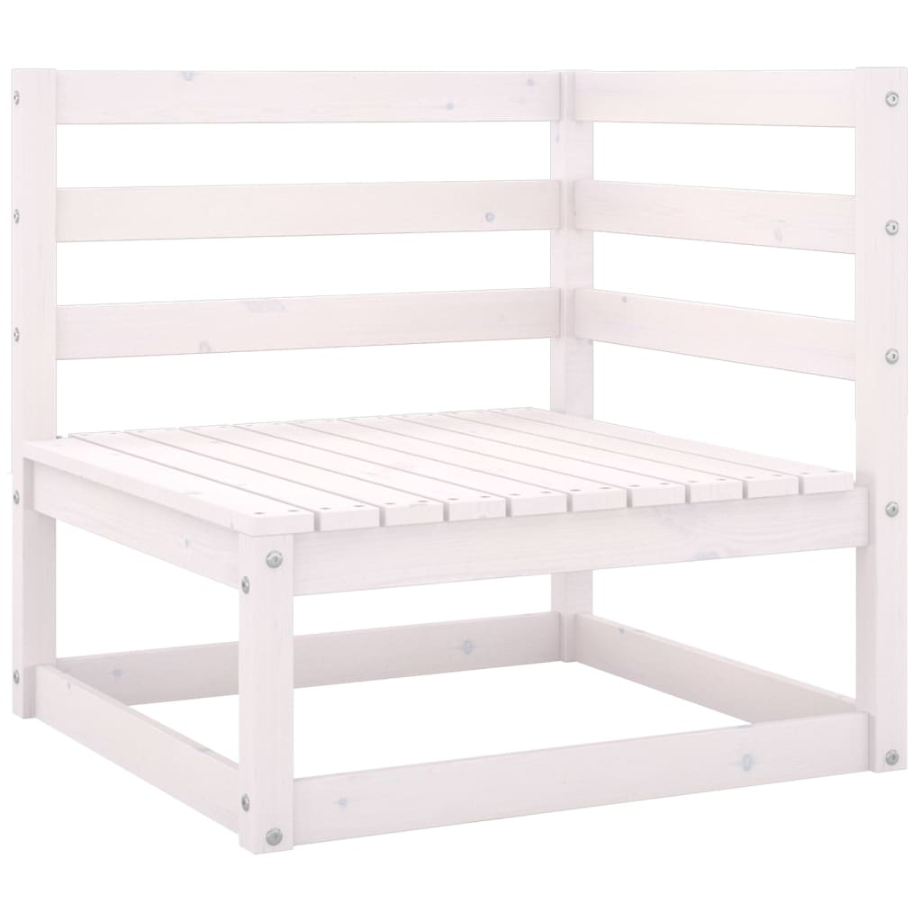vidaXL 10-dielna záhradná sedacia súprava biela masívne borovicové drevo