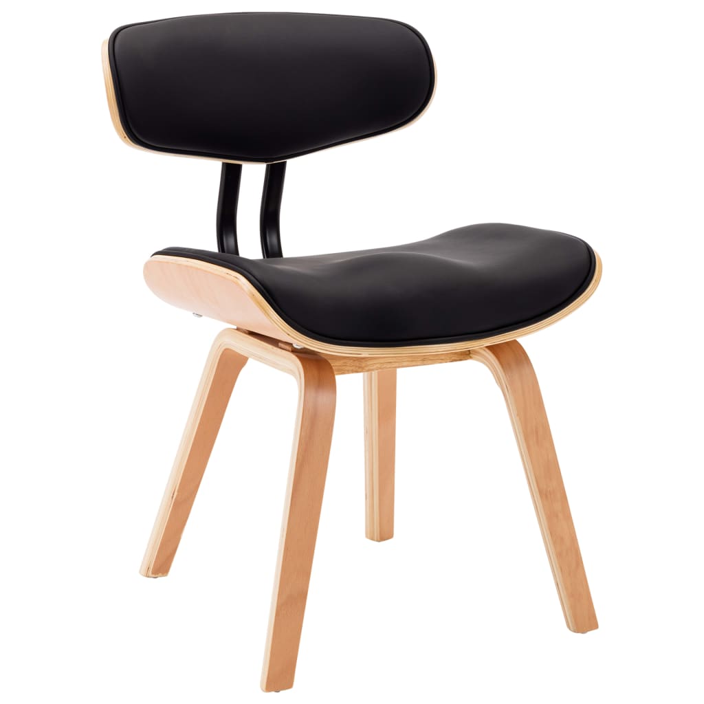 vidaXL Jedálenské stoličky 4 ks čierne ohýbané drevo a umelá koža