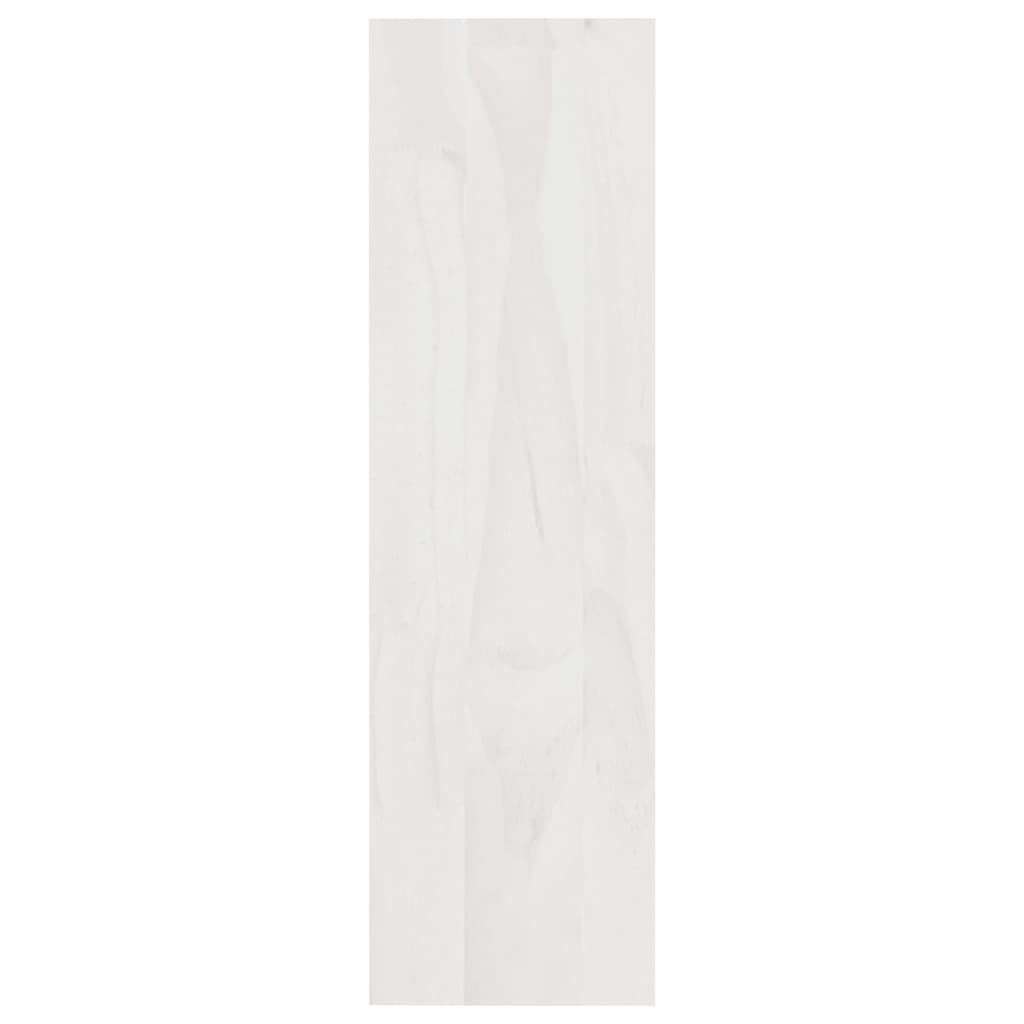 vidaXL Knižnica/deliaca stena biela 100x30x103 cm masívna borovica
